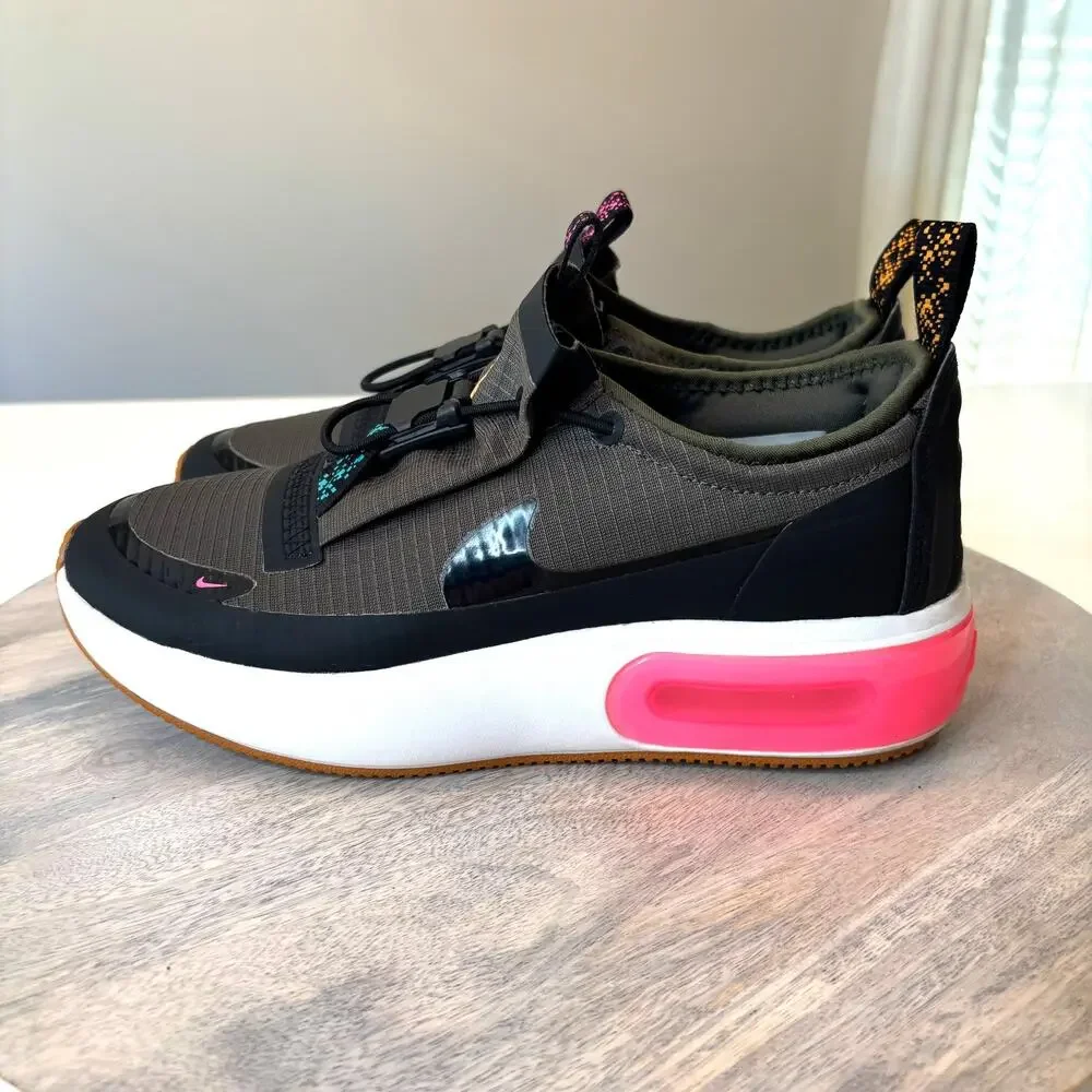 Nike Air Max Dia SE BQ9665-301 Women's 8.5 Cargo Khaki Pink Slip On Sneakers